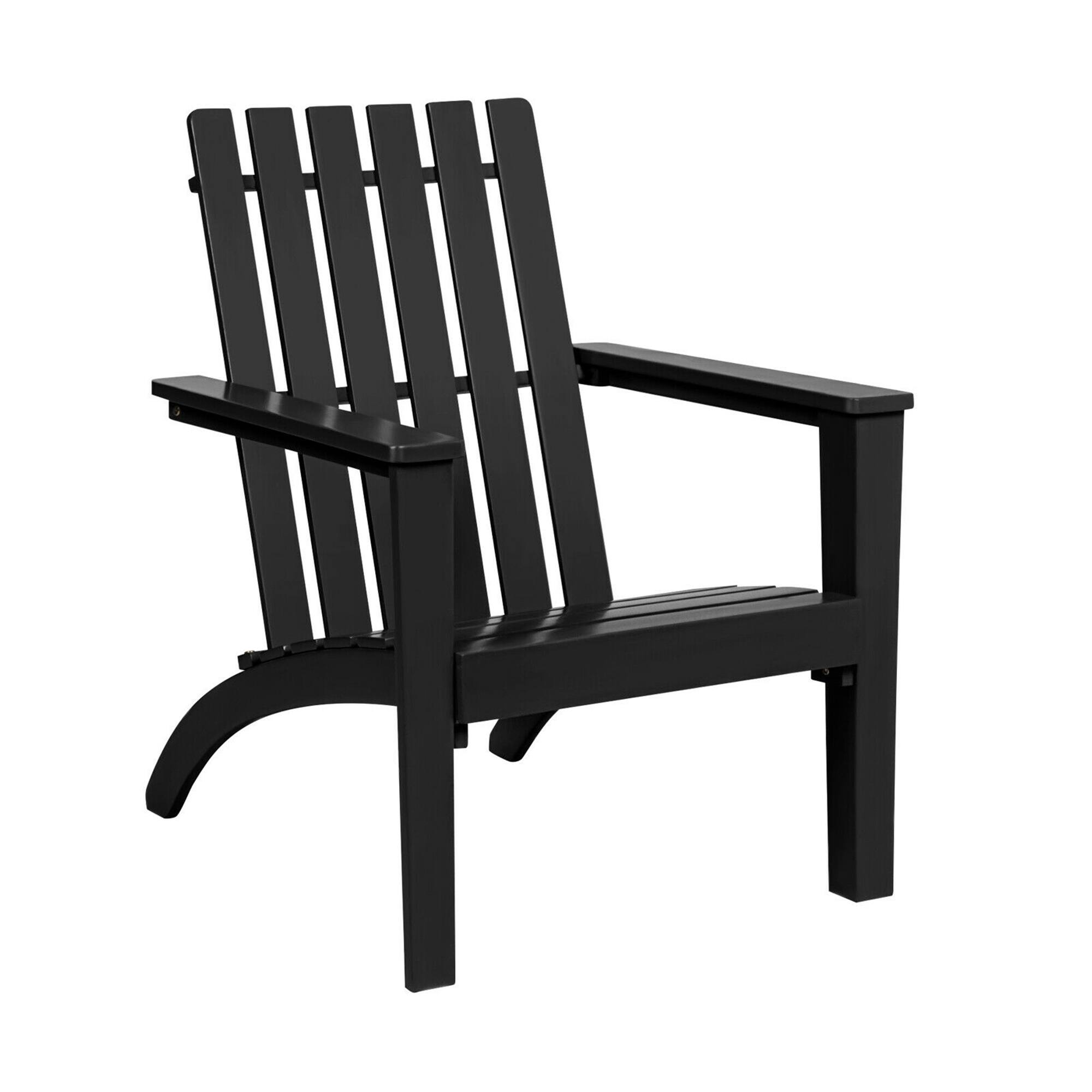 Alt View 5. Gymax - Gymax Set of 2 Outdoor Wooden Adirondack Chair Patio Lounge Chair w/ Armrest Black - Black.