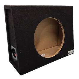 King Boxes - AKT112S 12" Wedge-Style Single-Speaker Carpeted Enclosure for Truck - Black