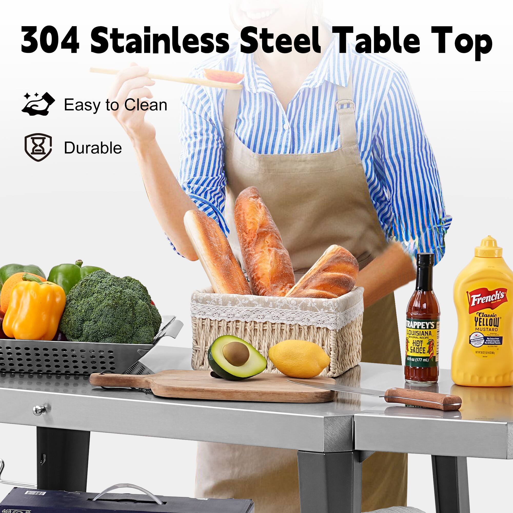 304 Stainless Steel Table Top

- Easy to Clean
- Durable

RAPPEY'S LOUISIANA HOT SAUCE

French's Classic YELLOW MUSTARD