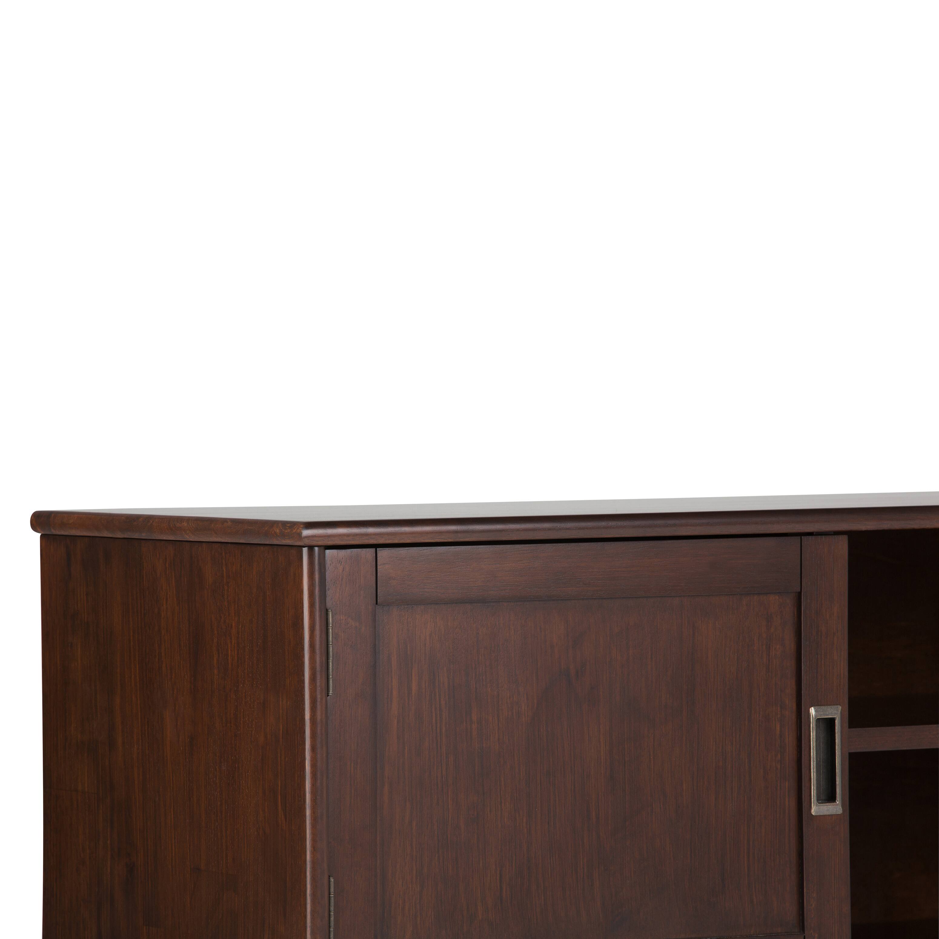 Alt View 4. Simpli Home - Draper SOLID HARDWOOD 60 inch Wide Mid Century Modern TV Media Stand in Medium Auburn Brown For TVs up to 65 inches - Medium Auburn Brown.