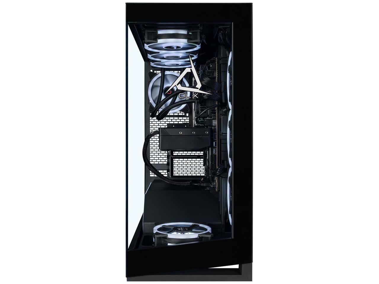 Alt View 4. CLX - CLX Horus Workstation - AMD 7960X 24-Core, 32GB DDR5, RTX 5070, 1TB SSD, 4TB HDD, WiFi, Win 11 - Black.