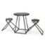 Alt View 1. Costway - 3-Piece Bar Table Set Round Pub Dining Table & 2 Foldable Stools w/ Metal Frame - Grey.