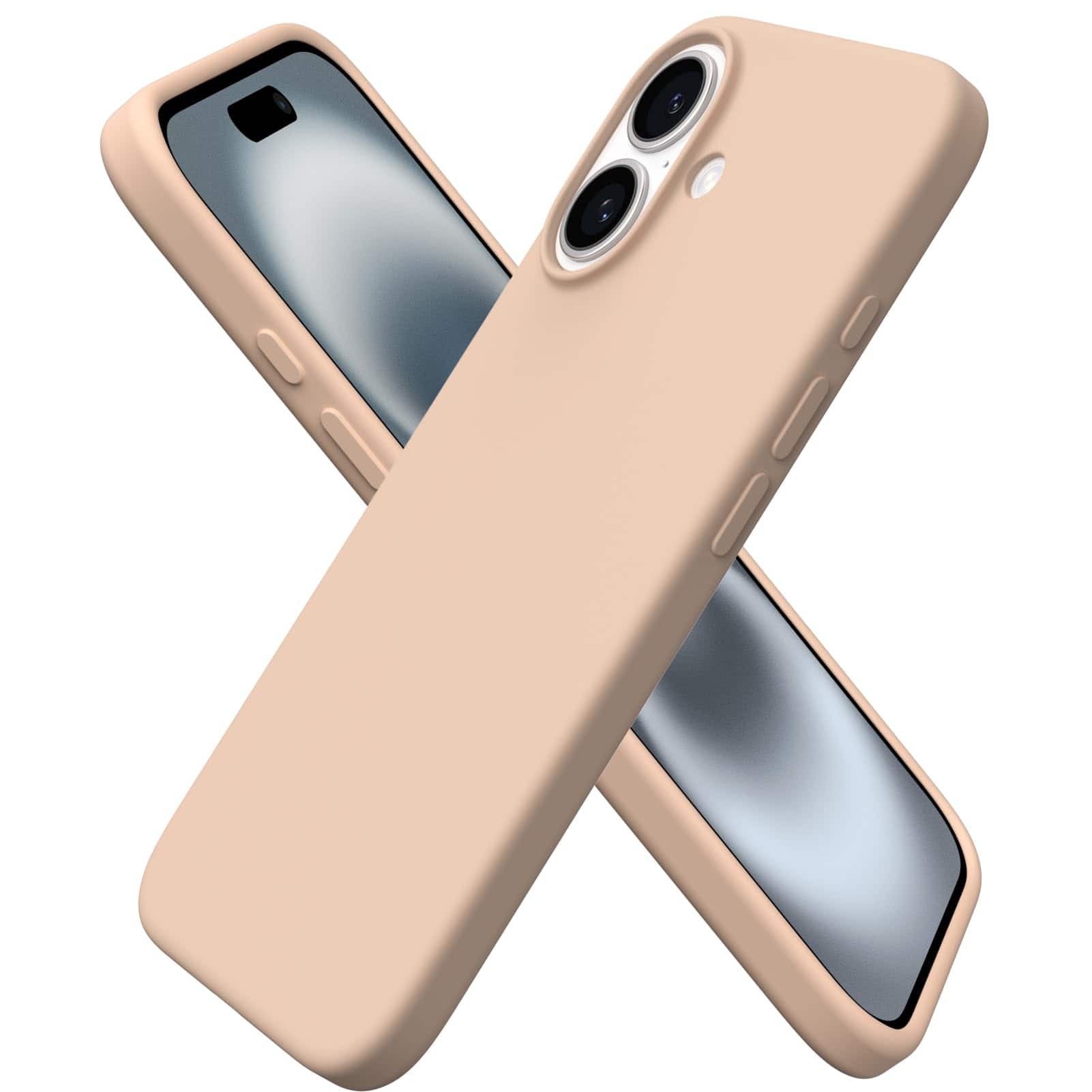 Front. Ornarto - ORNARTO Compatible with iPhone 16 Case 6.1", Liquid Silicone 3 Layers Full Covered Protective Cover-Nude Beige - Nude Beige.