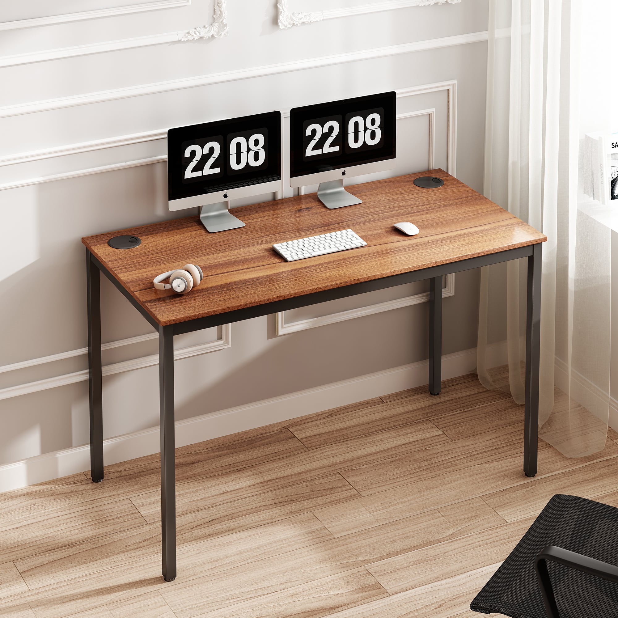 Eureka Ergonomic - 47" Modern Simple Home Office Computer Desk with Carbon Steel Frame - Red