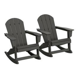 WestinTrends - Malibu 2 piece set Outdoor / Patio Poly Adirondack rocking chairs ( 2 seater ) - Gray