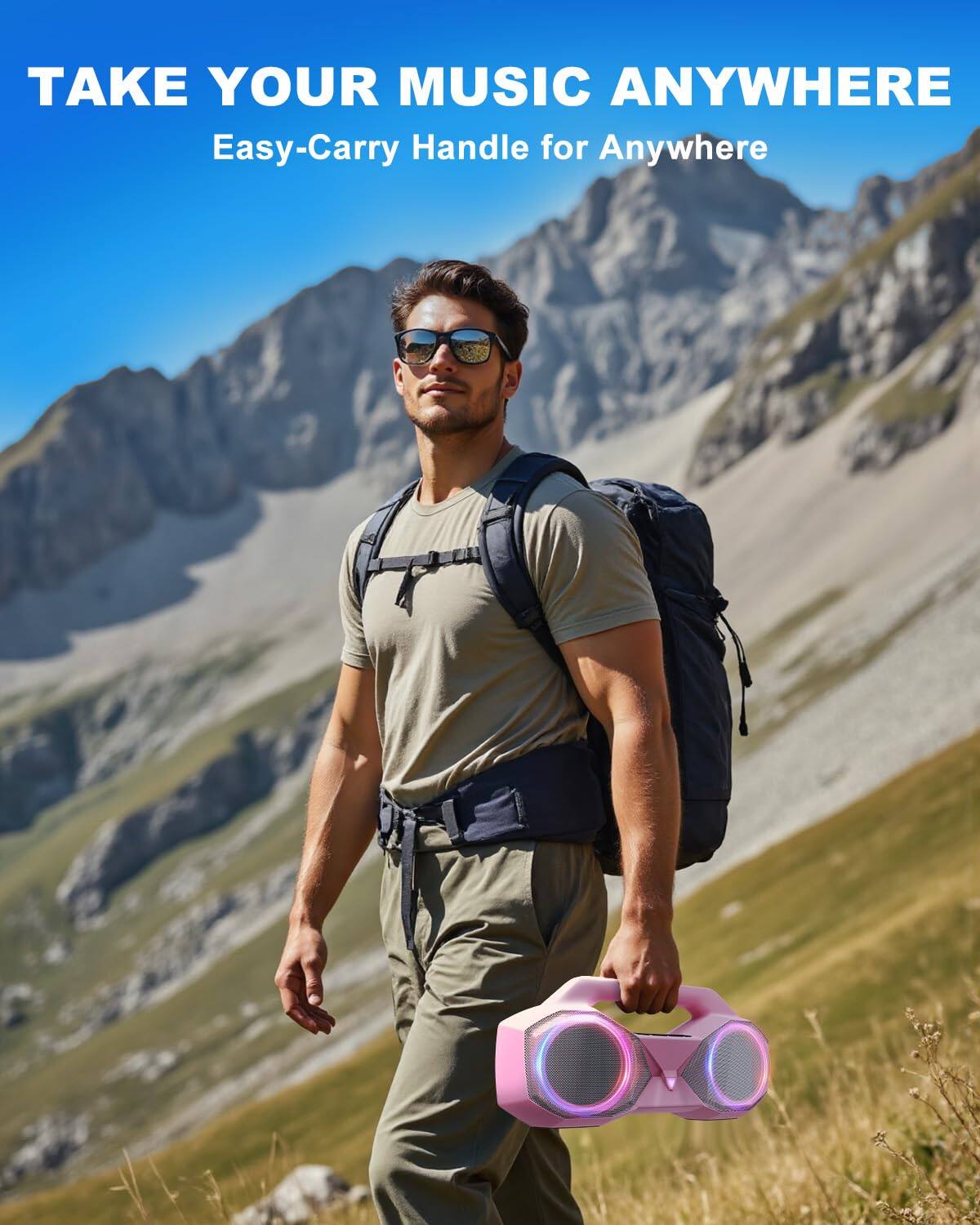 TAKE YOUR MUSIC ANYWHERE  
Easy-Carry Handle for Anywhere