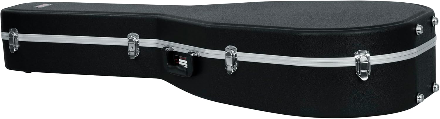 Angle. Gator - Deluxe Molded Case for Jumbo Acoustic Guitars with Impact-Resistant ABS Shell and Lockable Latches.