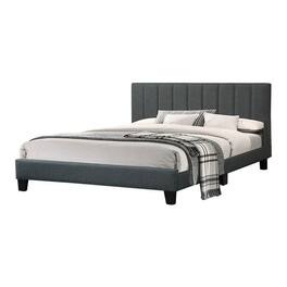 Manhattan Lane - Dex Modern Platform Full Size Bed, Plush Tufted Upholstery - Charcoal Gray