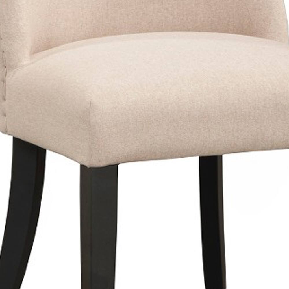 Back. Manhattan Lane - Fabric Upholstered Parson Chairs Set Of 2 - Cream and Black.