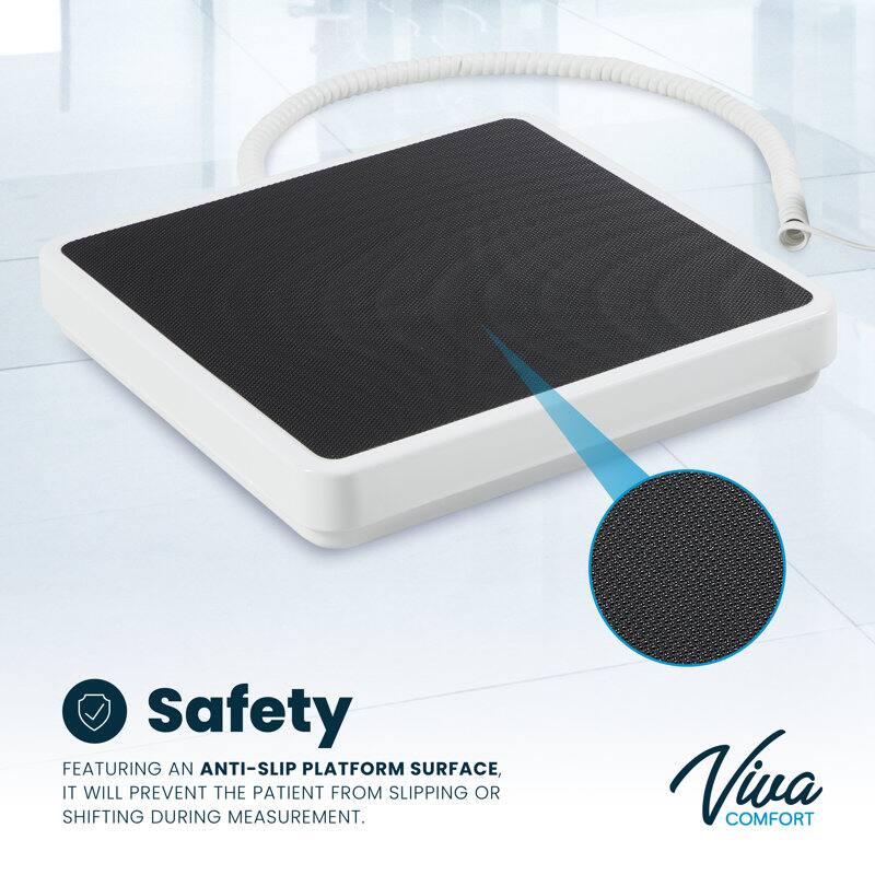 Safety

Featuring an anti-slip platform surface. It will prevent the patient from slipping or shifting during measurement.

Viva Comfort