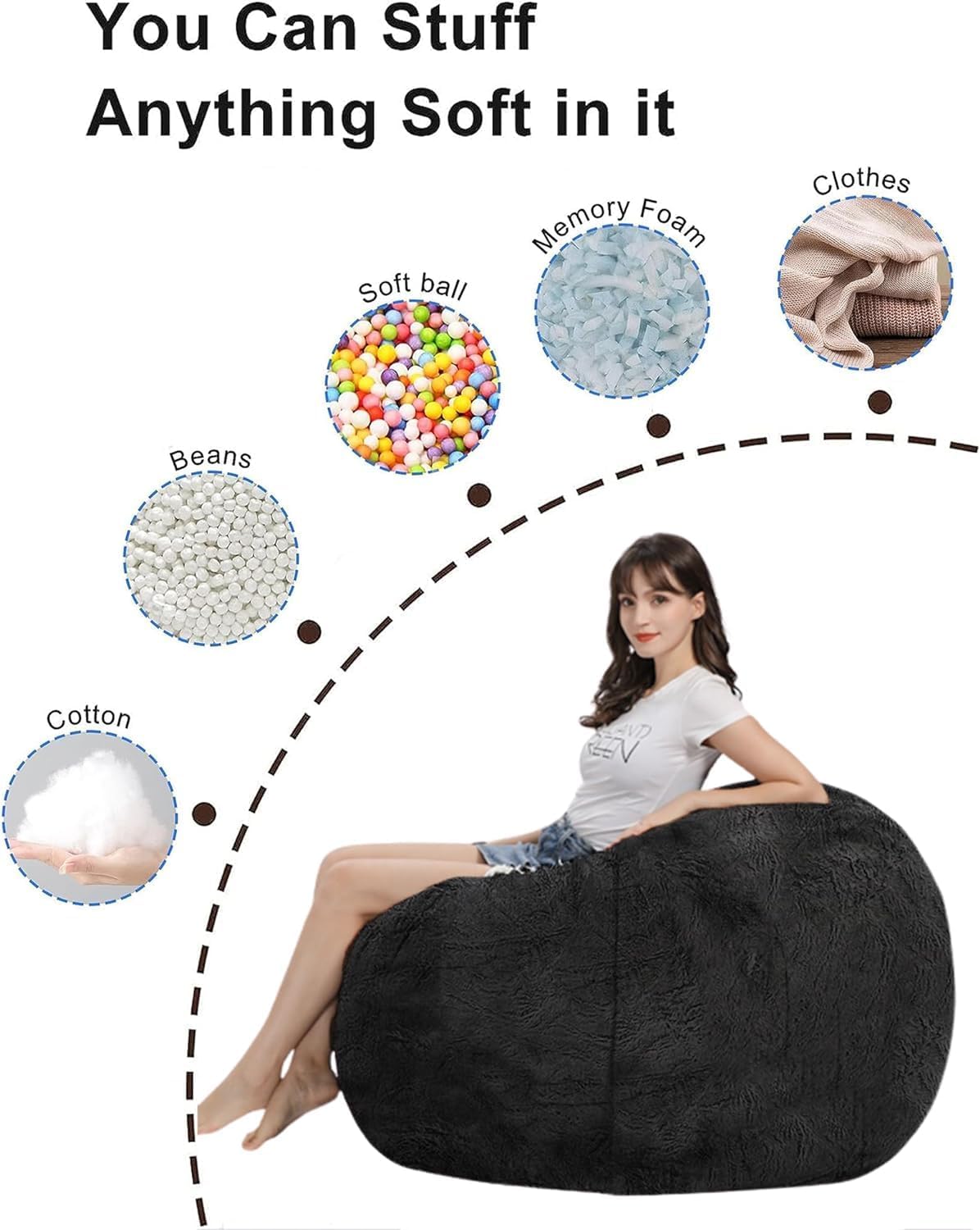You Can Stuff Anything Soft in it

- Memory Foam
- Soft ball
- Beans
- Cotton
- Clothes