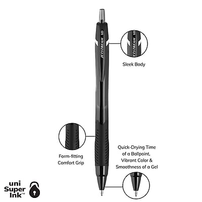 9 JEISTREAM 9 ETSTREAM  
Sleek Body  
Form-fitting Comfort Grip  
Quick-Drying Time of a Ballpoint, Vibrant Color & Smoothness of a Gel  
uni Super Ink