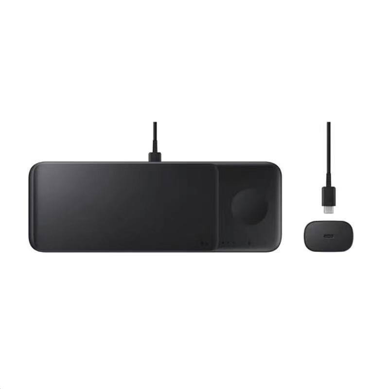 Back. RISOKEYS - 2-in-1 Wireless Charger - Phone Stand Compatible with Samsung Earphones, Watches, 3-in-1 Charger Station For Samsung - Black.