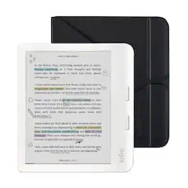 Kobo - Libra Colour eReader (White) with Bundle - 2024 - Black SleepCover