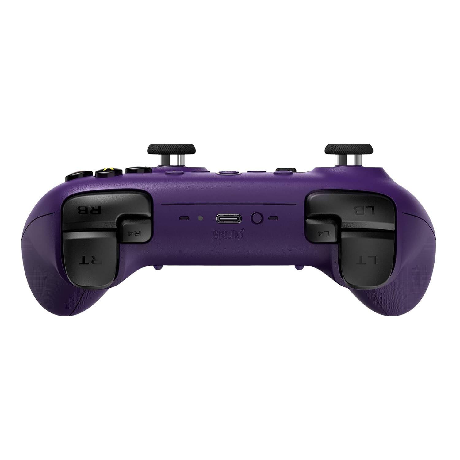 Back. 8BitDo - 8BitDo Ultimate 2 Bluetooth Wireless Controller with Hall Effect Triggers, TMR Joysticks and Integrated Charging Dock - - Purple.