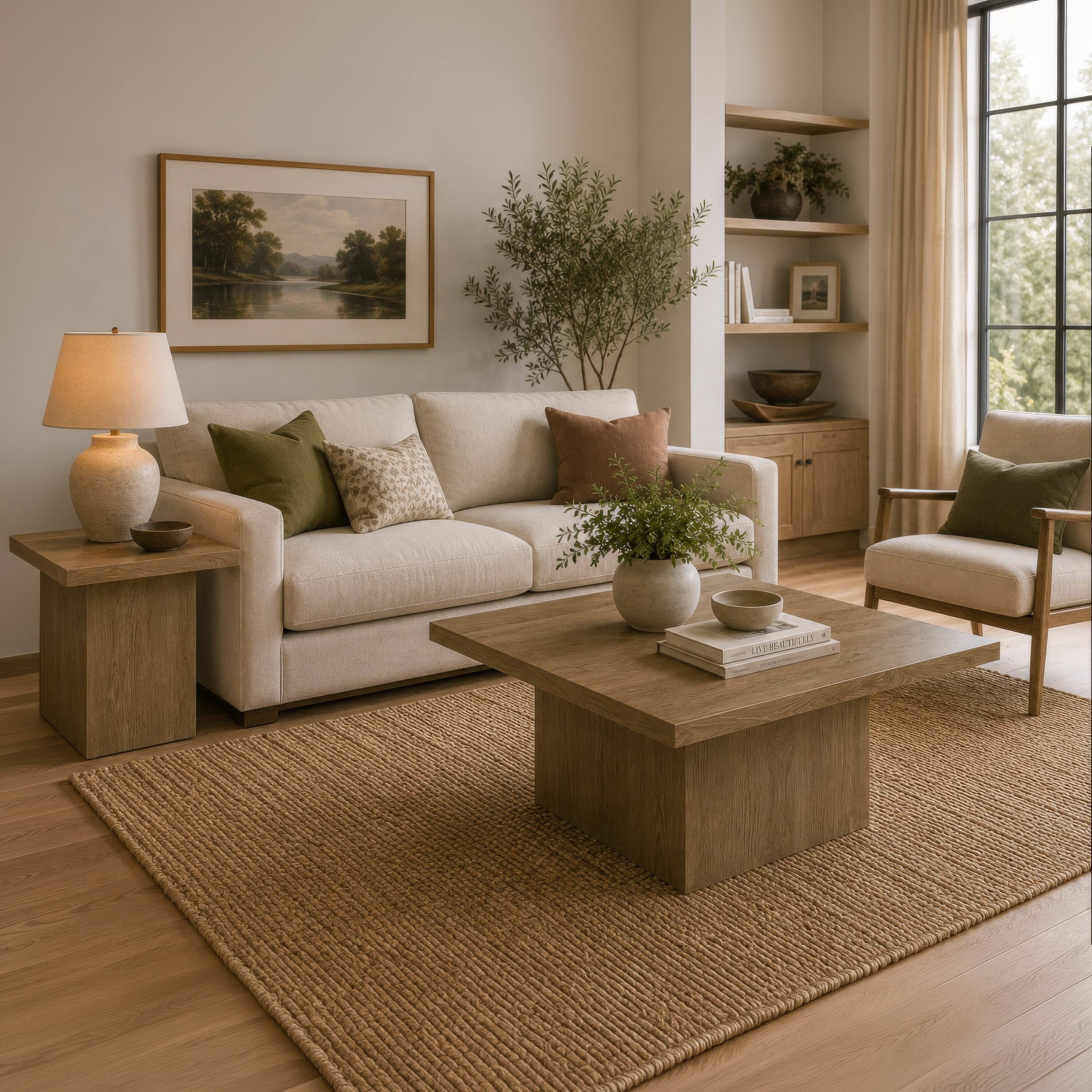 Alt View 7. Manhattan Lane - Darla 2Pc Square Coffee & End Table Set, Block Base, Wood - Latte Brown.