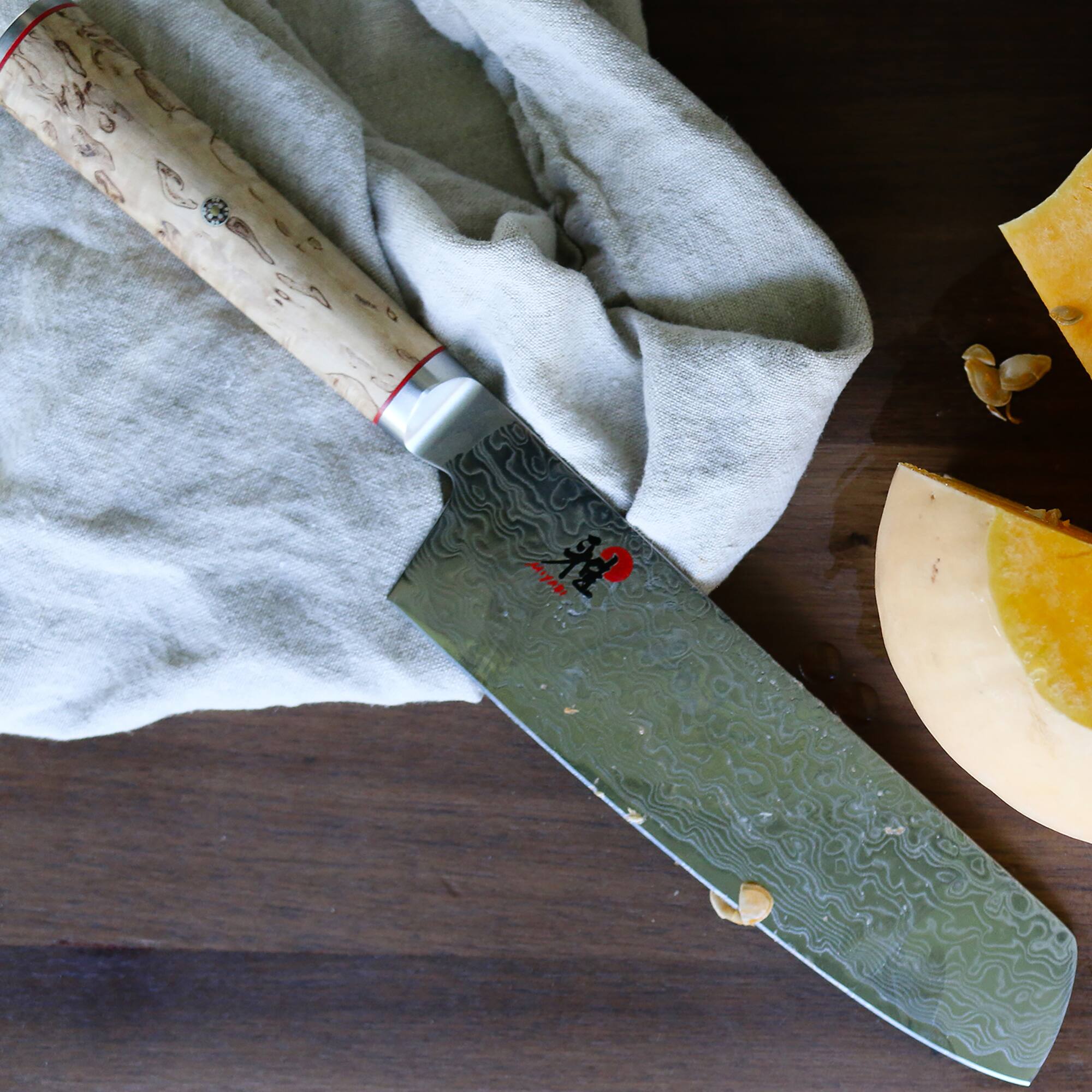 Alt View 5. Miyabi - Miyabi Birchwood SG2 6.5-inch Nakiri Knife - Stainless Steel.