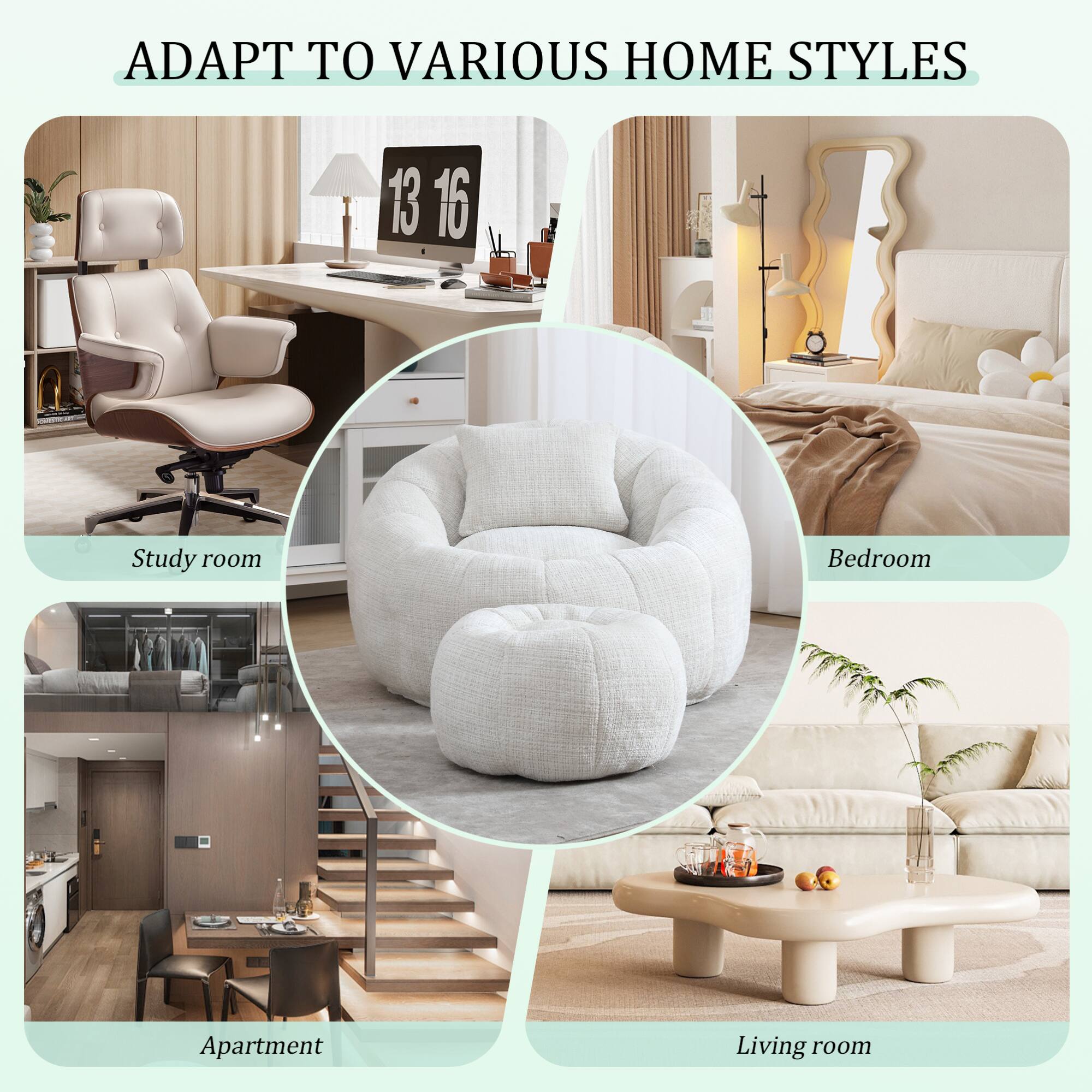 ADAPT TO VARIOUS HOME STYLES

- Study room
- Bedroom
- Apartment
- Living room