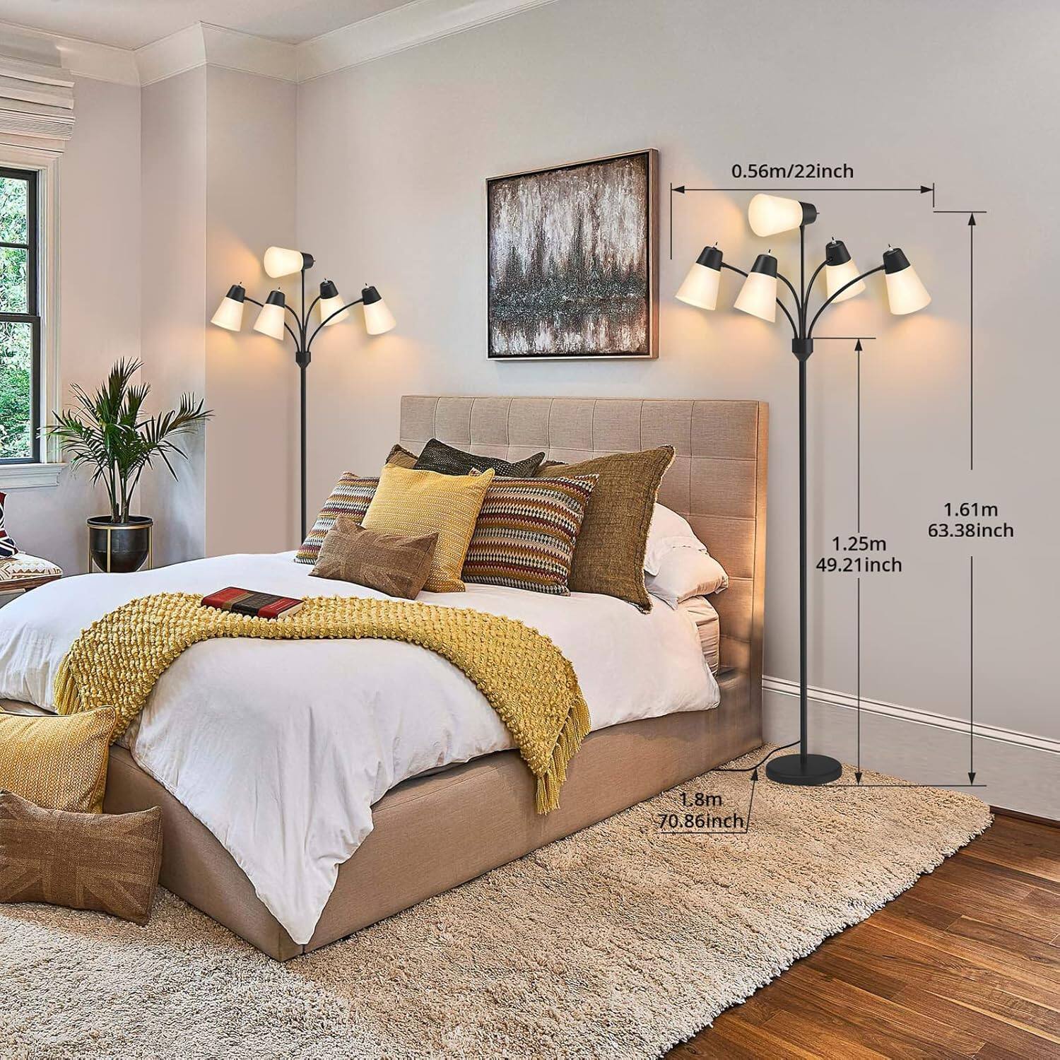 0.56m / 22 inch  
1.61m / 63.38 inch  
1.25m / 49.21 inch  
1.8m / 70.86 inch