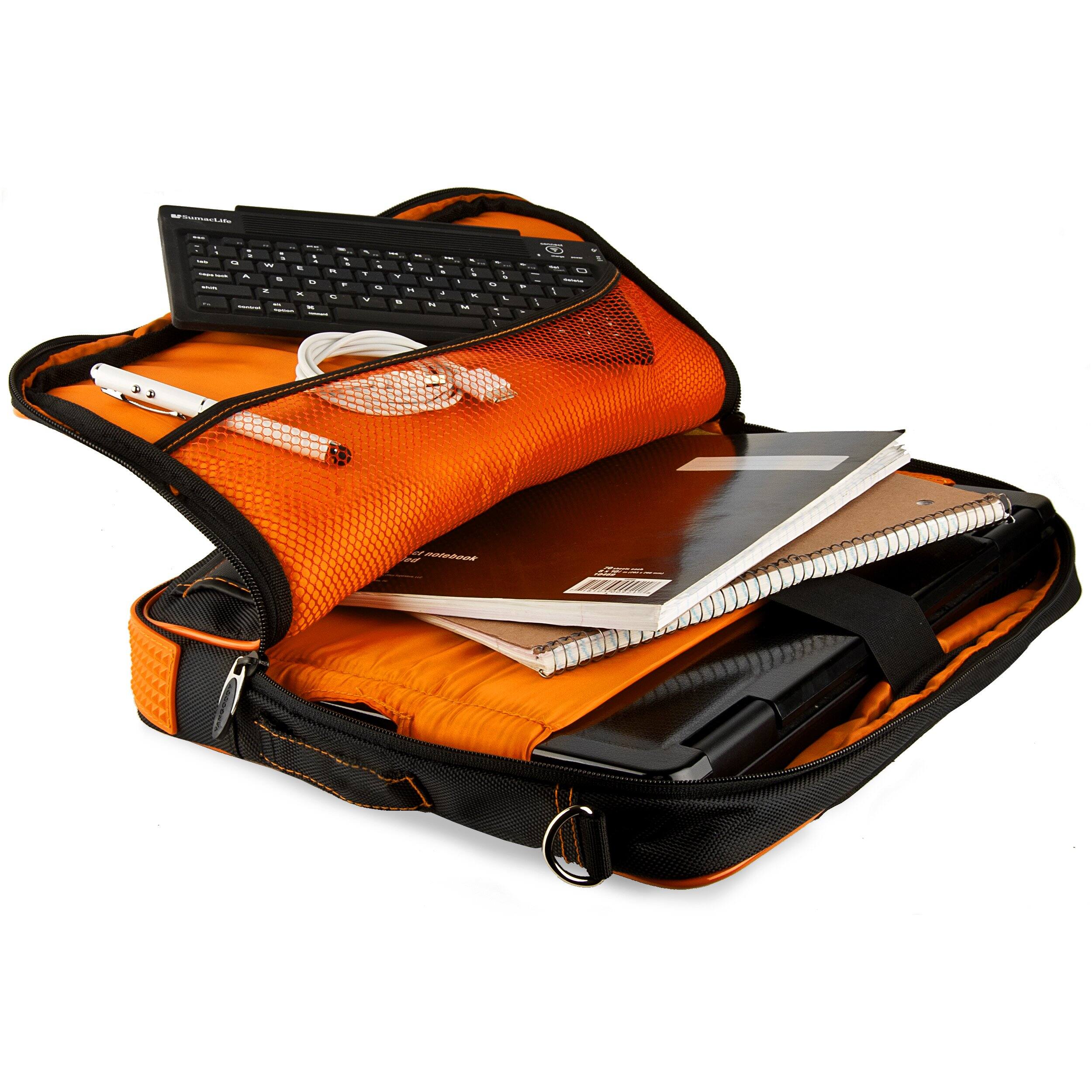 Alt View 5. Vangoddy - Messenger Bag 15-17.3-inch Laptop/Tablet NBKLEA786 Pindar Nylon Shoulder Bag - Black/Orange.
