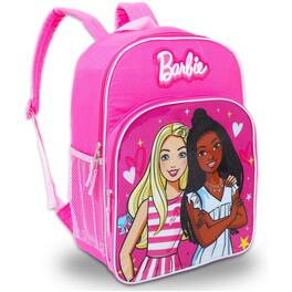 Barbie - & Friend 16" Girls Backpack with Front Pocket and side mesh Pockets - Pink