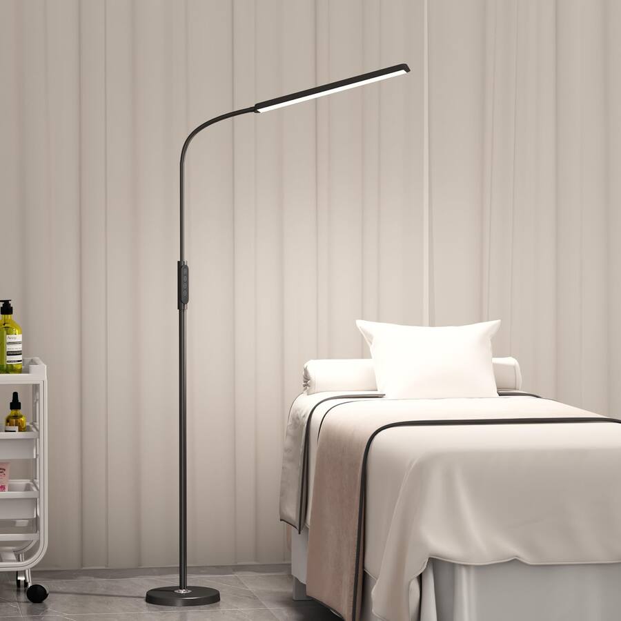 MAGICAL RUBS Modern Led Floor Lamp For Reading In Black Bright 12w ...