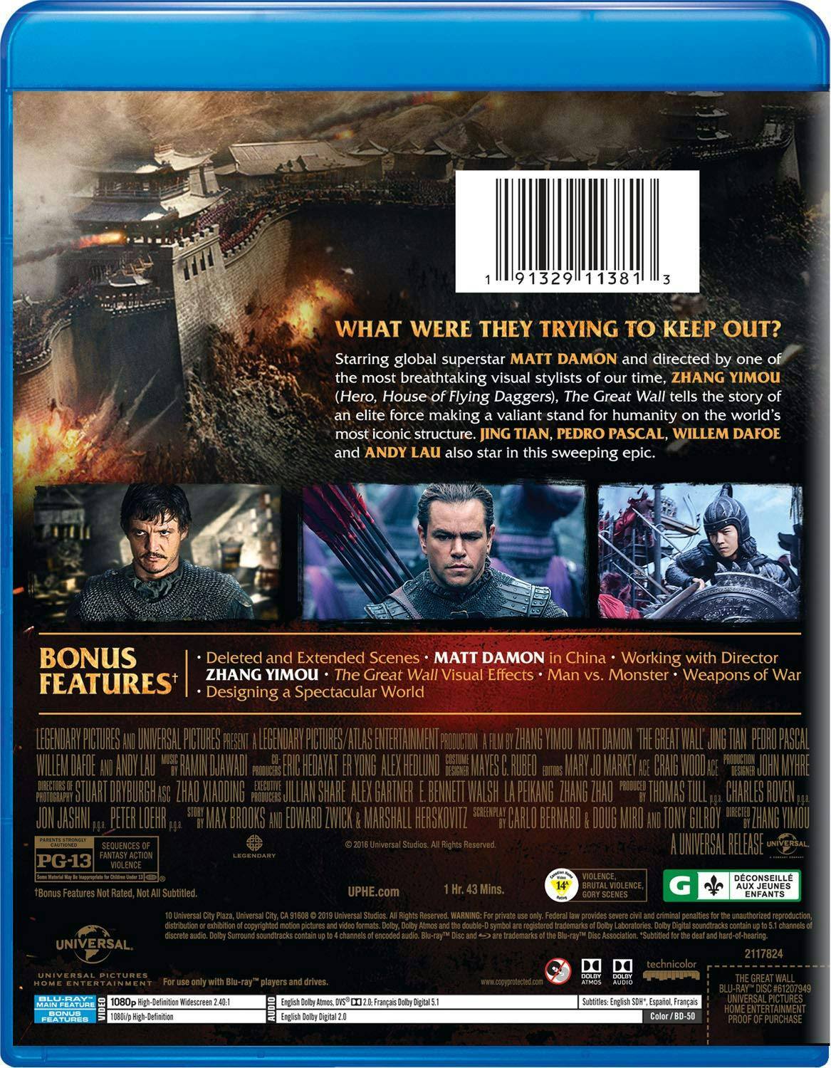 Angle. The Great Wall (Blu-ray New Box Art) [Blu-ray].