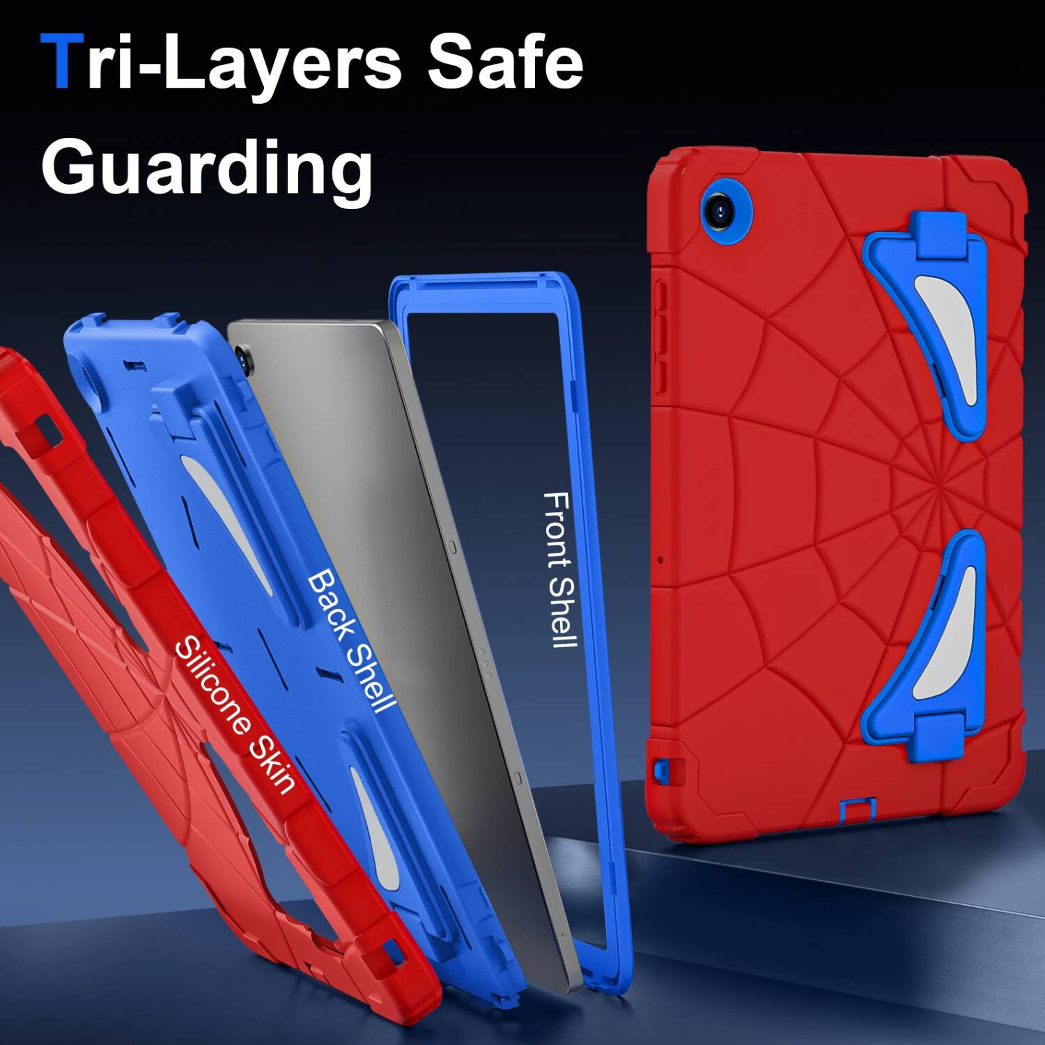 Tri-Layers Safe Guarding

- Silicone Skin
- Back Shell
- Front Shell