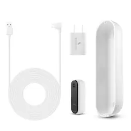 Wasserstein - Power Adapter with L-Shaped USB-C 26 ft. Cable & Backplate for Arlo Video Doorbell 2K (2nd Gen) (Doorbell NOT Included) - White