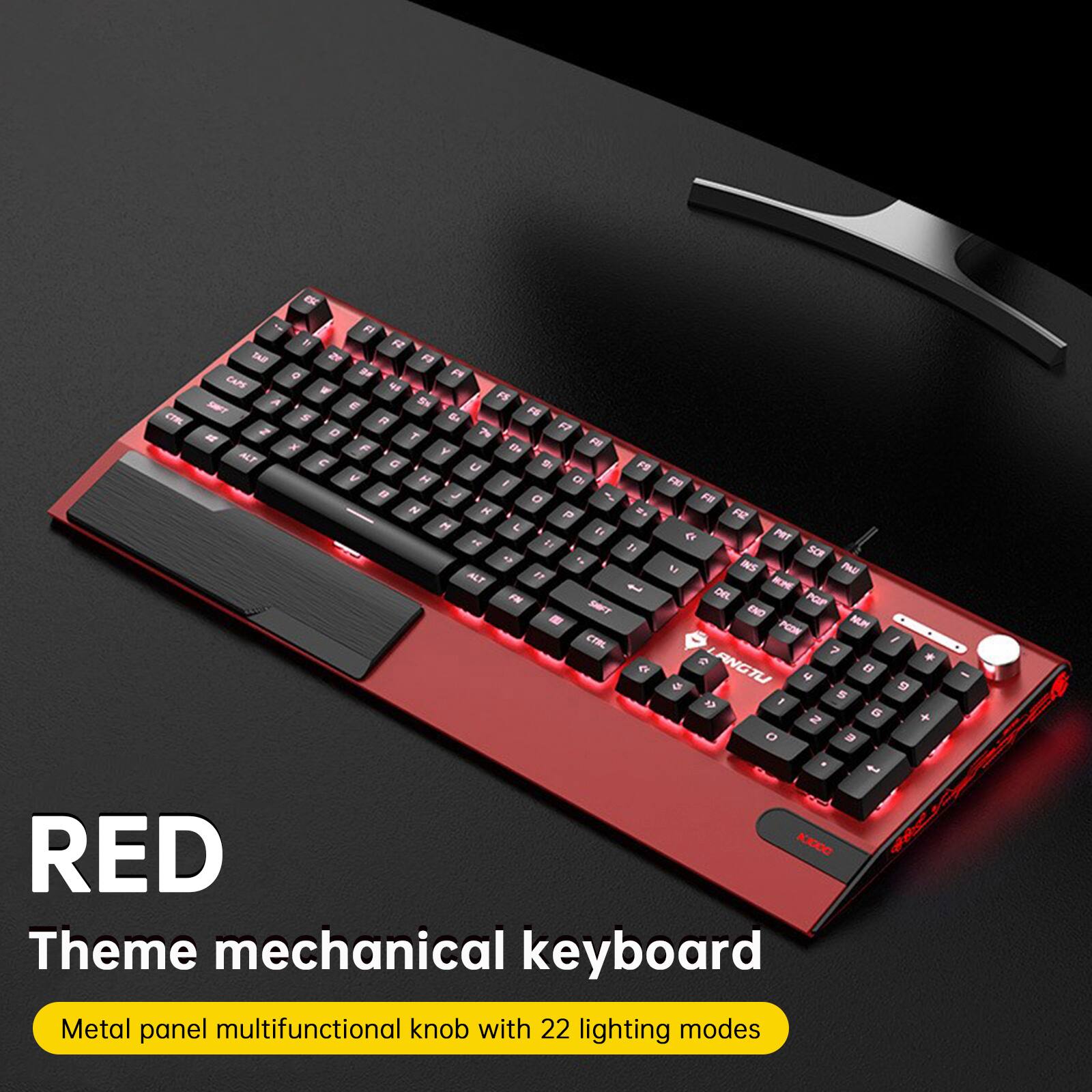 Topteng - K1000 Hot-Swappable Mechanical Keyboard - 104 Key Switch, RGB Backlit, PBT Keycaps, Knob Control for Gaming - Red price history on PriceWatchPro