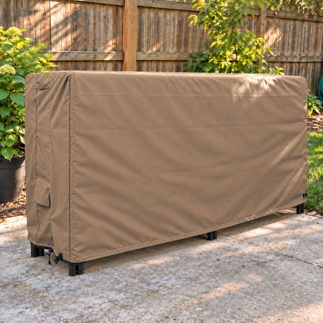 KHOMO GEAR Firewood Rack Cover 8ft Waterproof, Outdoor Log Rack Cover ...