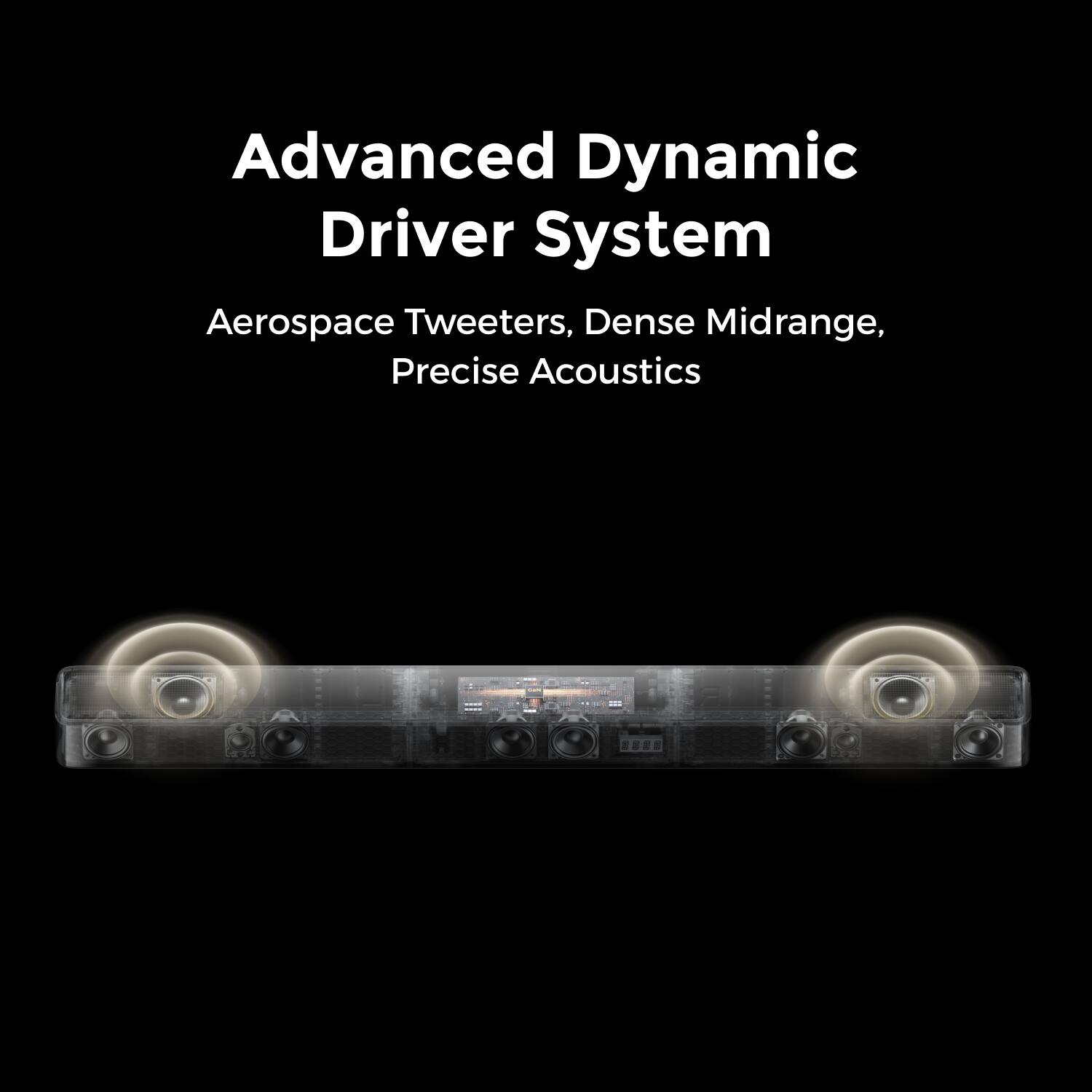 Advanced Dynamic Driver System  
Aerospace Tweeters, Dense Midrange, Precise Acoustics