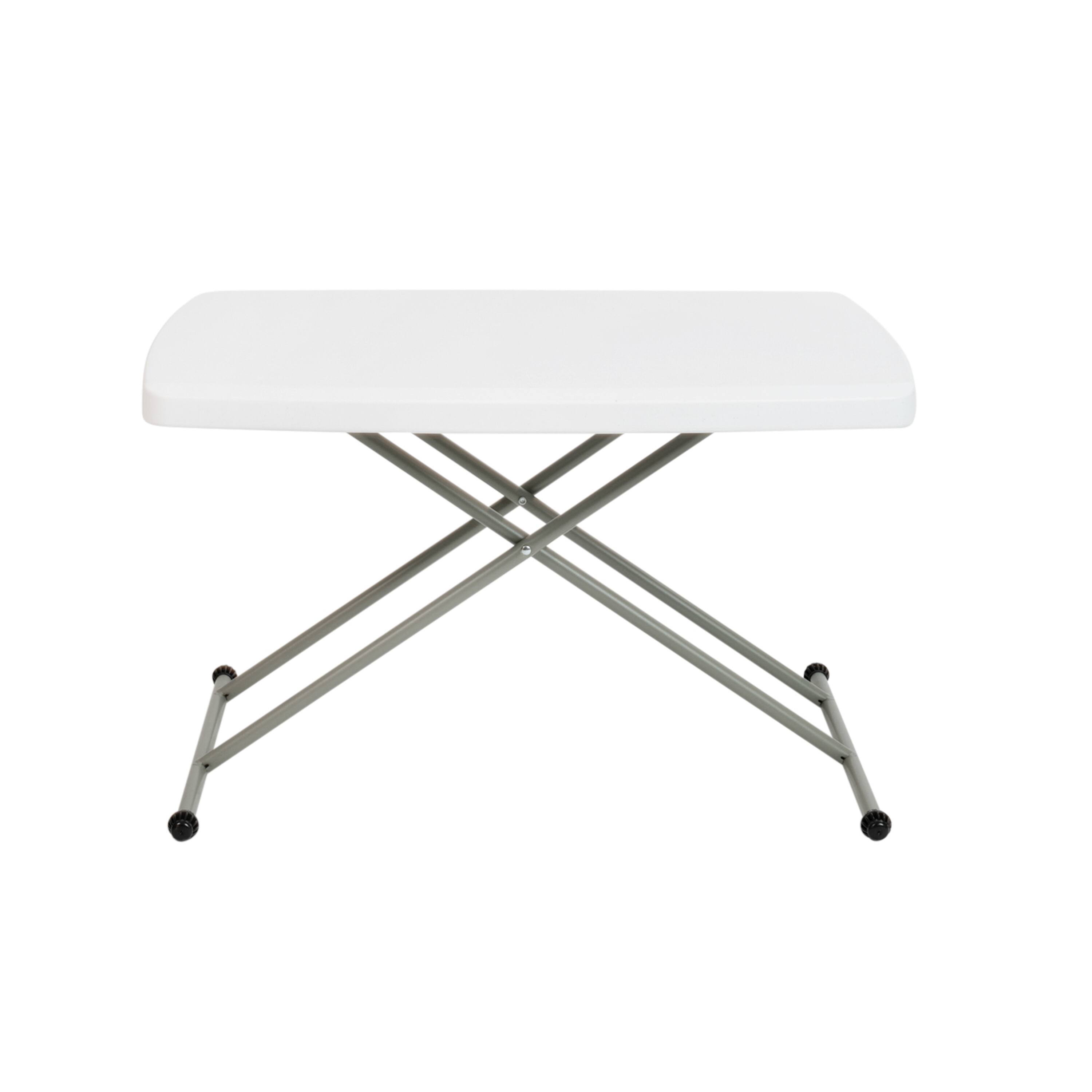 Alt View 21. Alamont Home - Indoor/Outdoor Plastic Folding Table, Adjustable Height Commercial Grade Side Table, Laptop Table, TV Tray - Granite White.