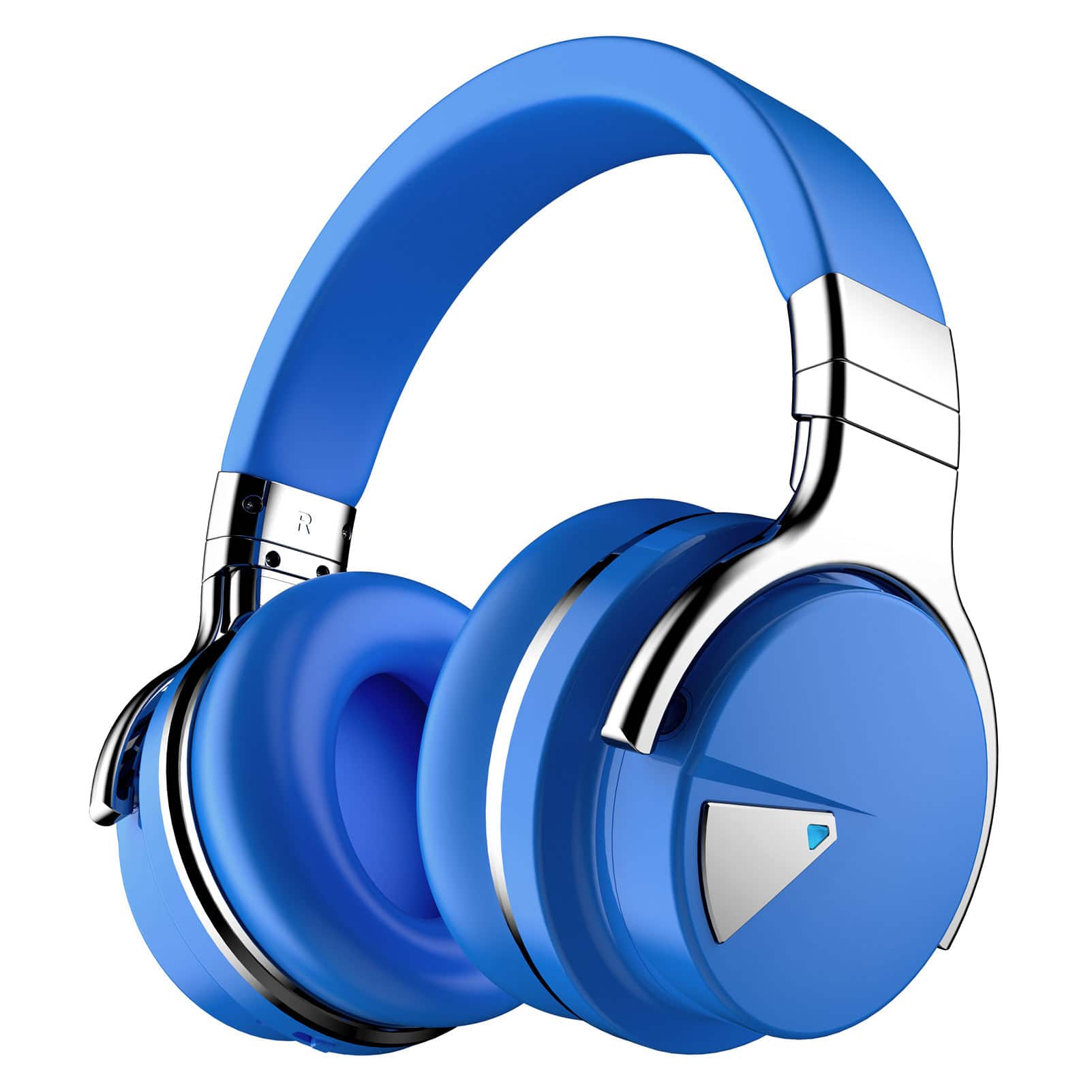 PRIMEPLUS - E7 Active Noise Cancelling Headphones, Wireless Bluetooth Headphone with Microphone, 30 Hours Playtime for Travel/Work - Light Blue