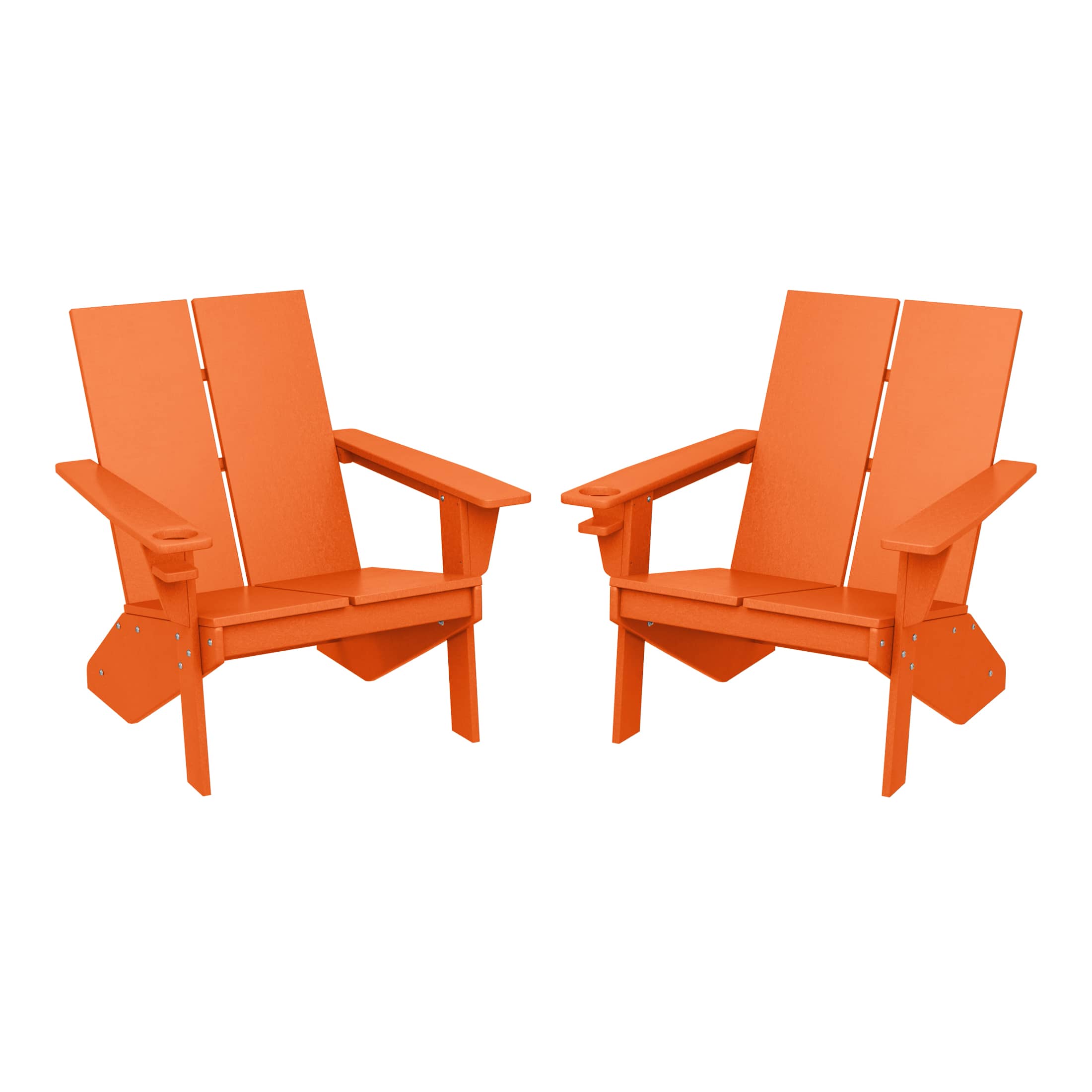 WestinTrends - Riviera Outdoor HDPE Modern Adirondack Chair with Cup Holder (Set of 2) - Orange price history on PriceWatchPro