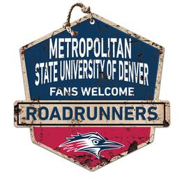 Jardine - MSU Denver Roadrunners 20" x 20" Fans Welcome Badge Sign - Navy