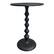 Front. Manhattan Lane - Shae 22 Inch Round Side End Table, Hammered Texture, Turned Pedestal Post - Black.