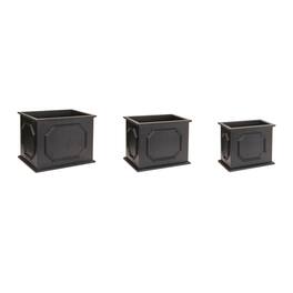 BreeBe - Wooden Box Planter (Set of 3) - Black