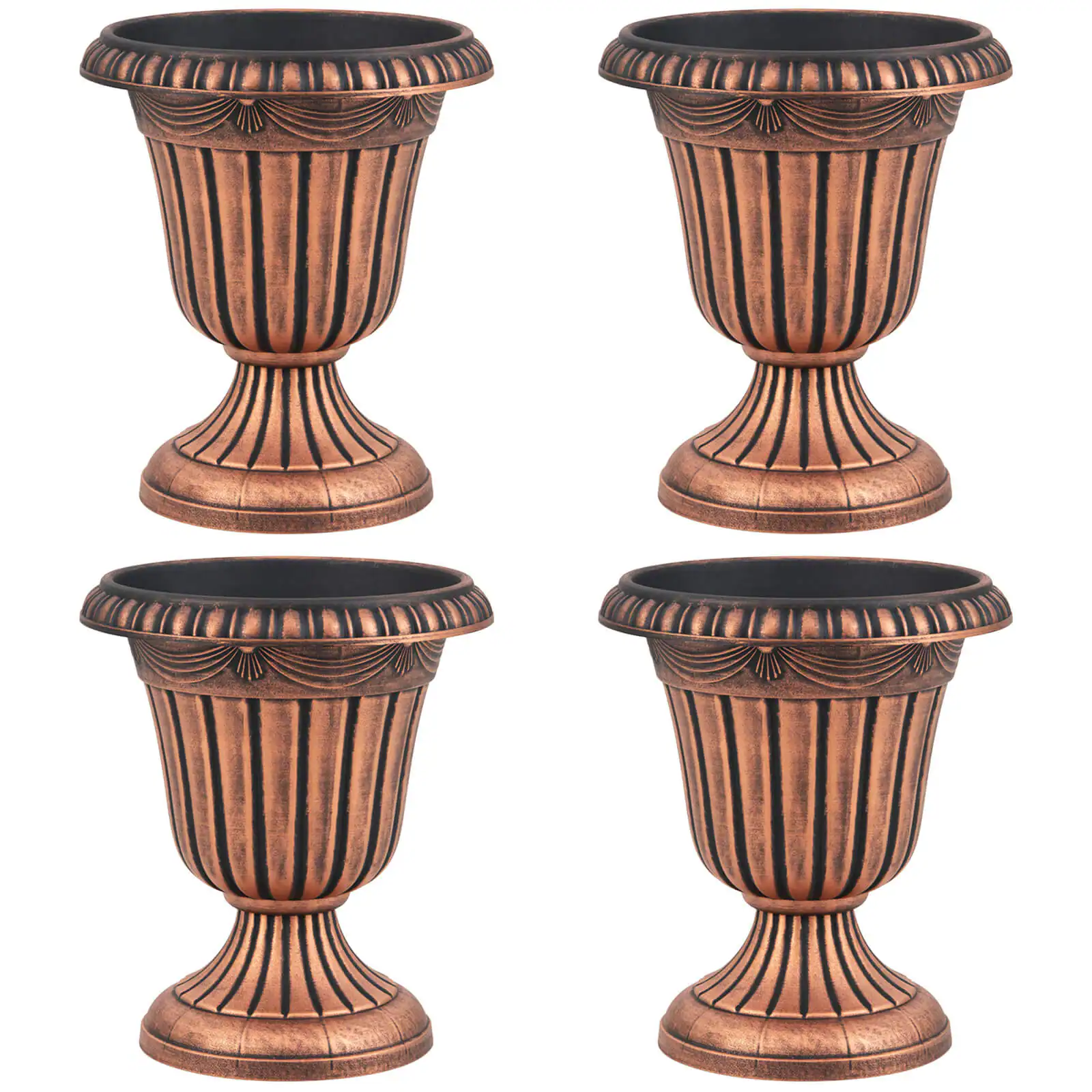 Front. Costway - Costway 18 inch Tall Vintage Planters Set of 4 with Pedestal Base & Pre-marked Drain Hole.