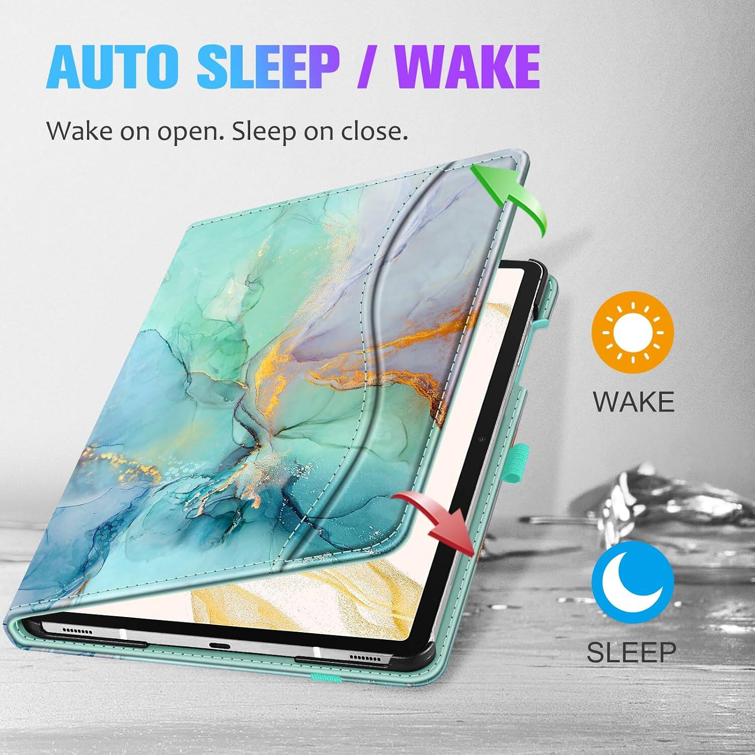AUTO SLEEP / WAKE  
Wake on open. Sleep on close.  
WAKE  
SLEEP