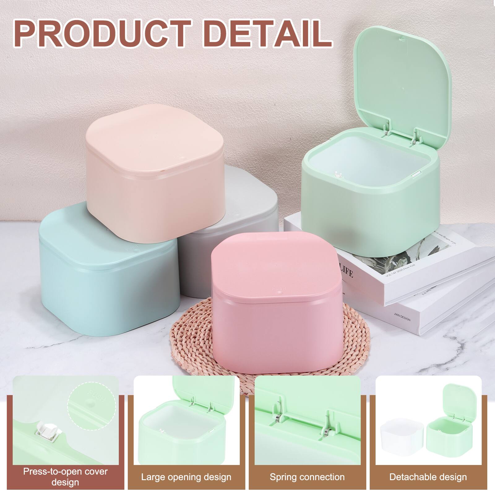PRODUCT DETAIL

- Press-to-open cover design
- Large opening design
- Spring connection
- Detachable design