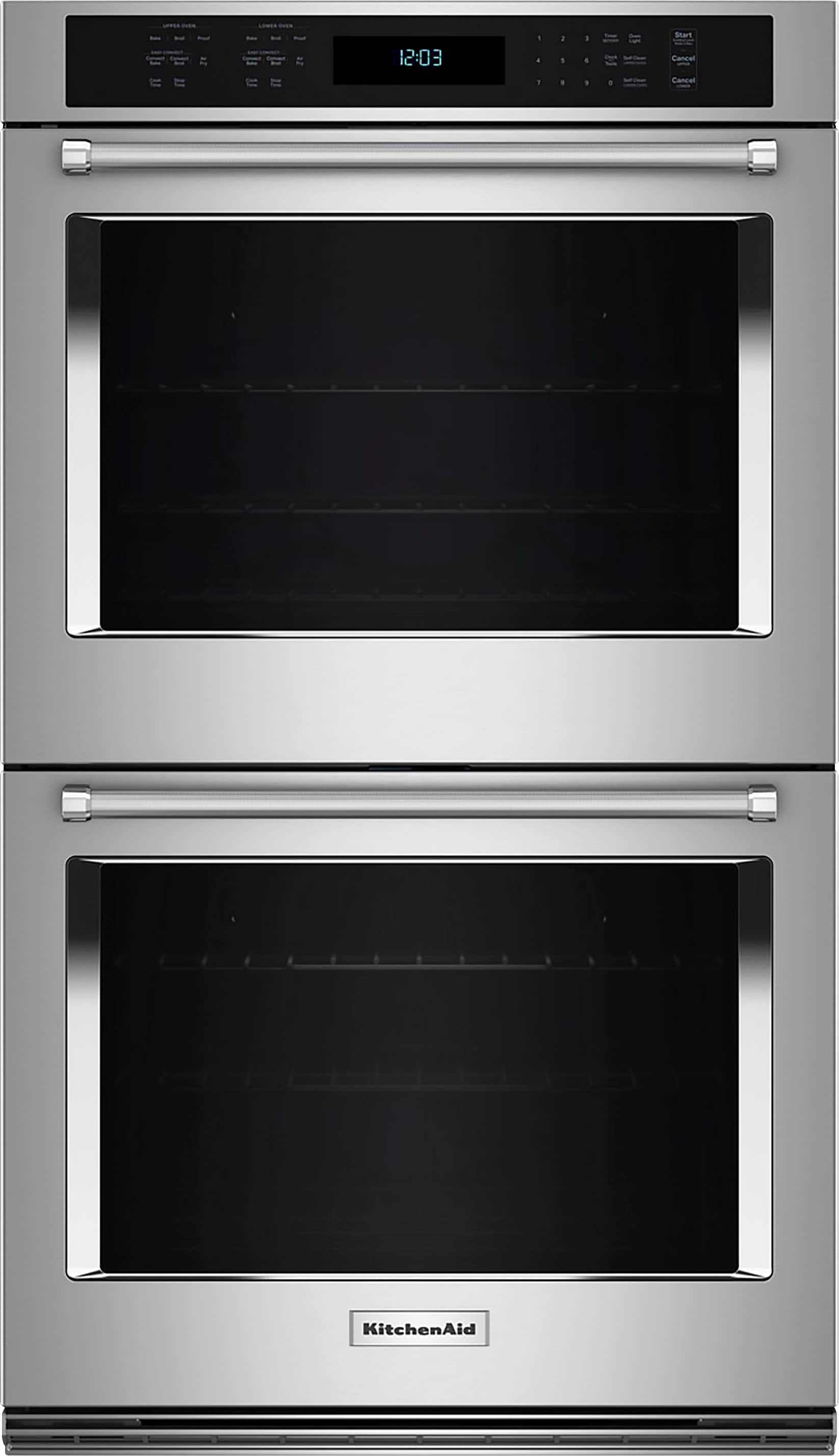 KitchenAid - 30" Built-In Electric Convection Double Wall Oven with Air Fry Mode - Stainless Steel - Front_Zoom