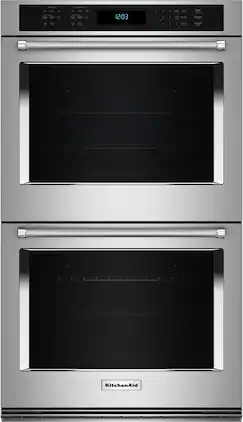 KitchenAid - 30" Built-In Electric Convection Double Wall Oven with Air Fry Mode - Stainless Steel