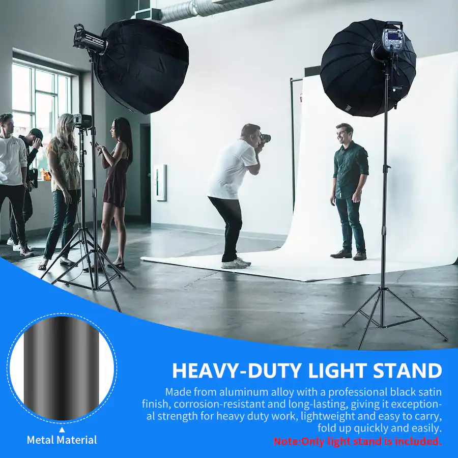 Neewer Heavy Duty 10ft Light Stand, Spring Cushioned, Studio Black ST ...