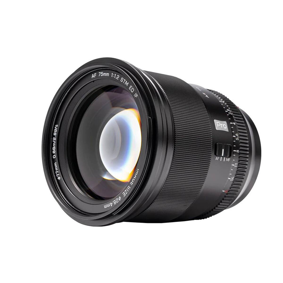 AF 75mm 1:1.2 STM ED IF  
2188  
Sim88  
0.28m  
77mm  
IMAGE SIZE 58 4mm  
Pro  
5.6  
AF | MF  
11 16