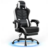 GTPlayer - GT910 Gaming Chair with Adjustable Footrest - White - Front_Zoom