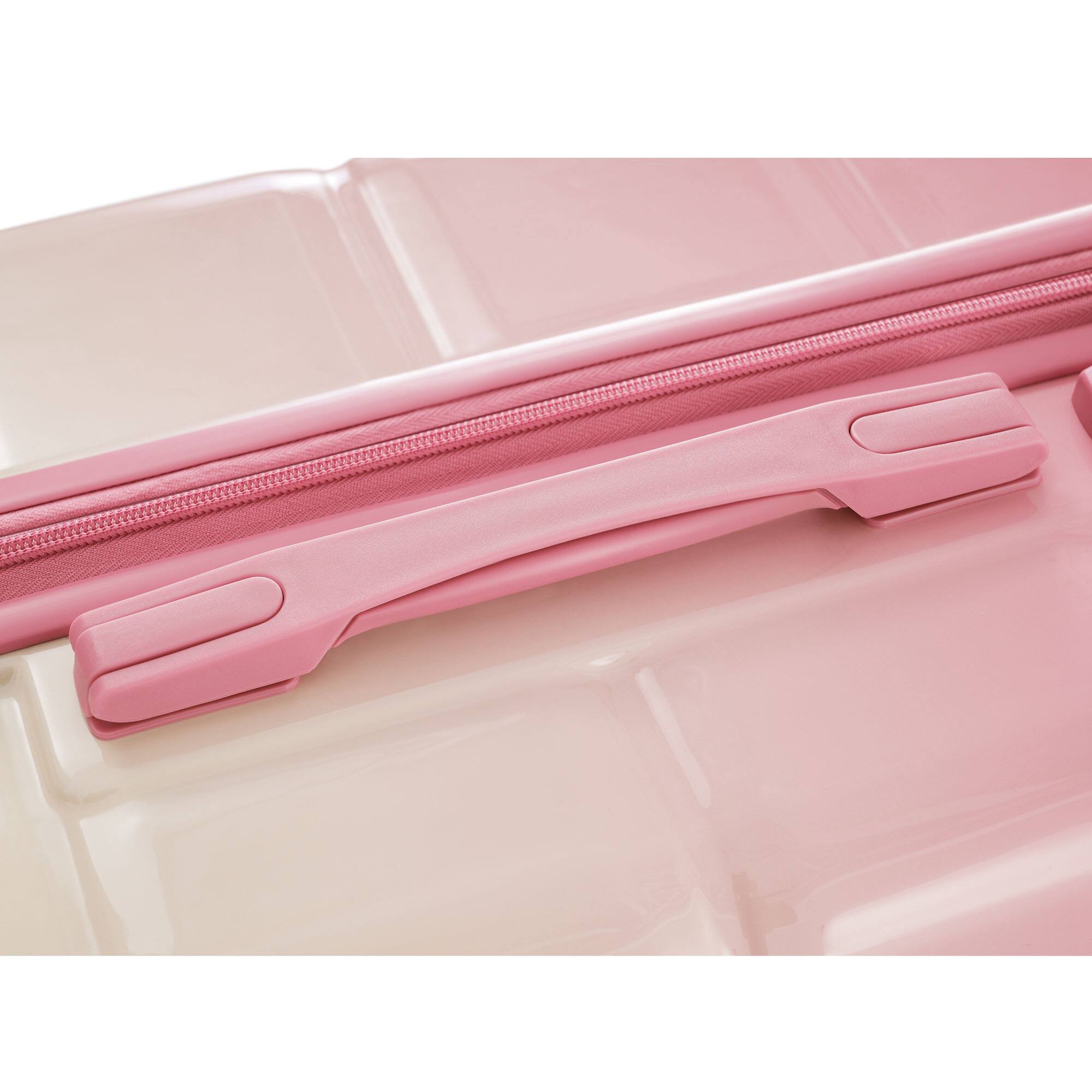 Alt View 5. Ecooso - 20/24/28-Inch 3-Piece Lightweight Hardshell Luggage Set with USB Port, Spinner Wheels, and Side Hooks - Pink.