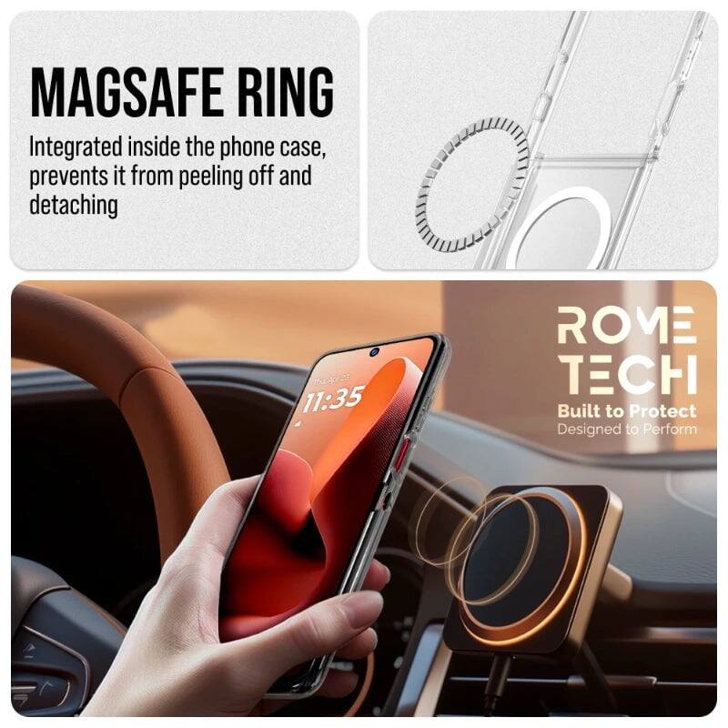 MAGSAFE RING  
Integrated inside the phone case, prevents it from peeling off and detaching  

ROME TECH  
Built to Protect  
Designed to Perform