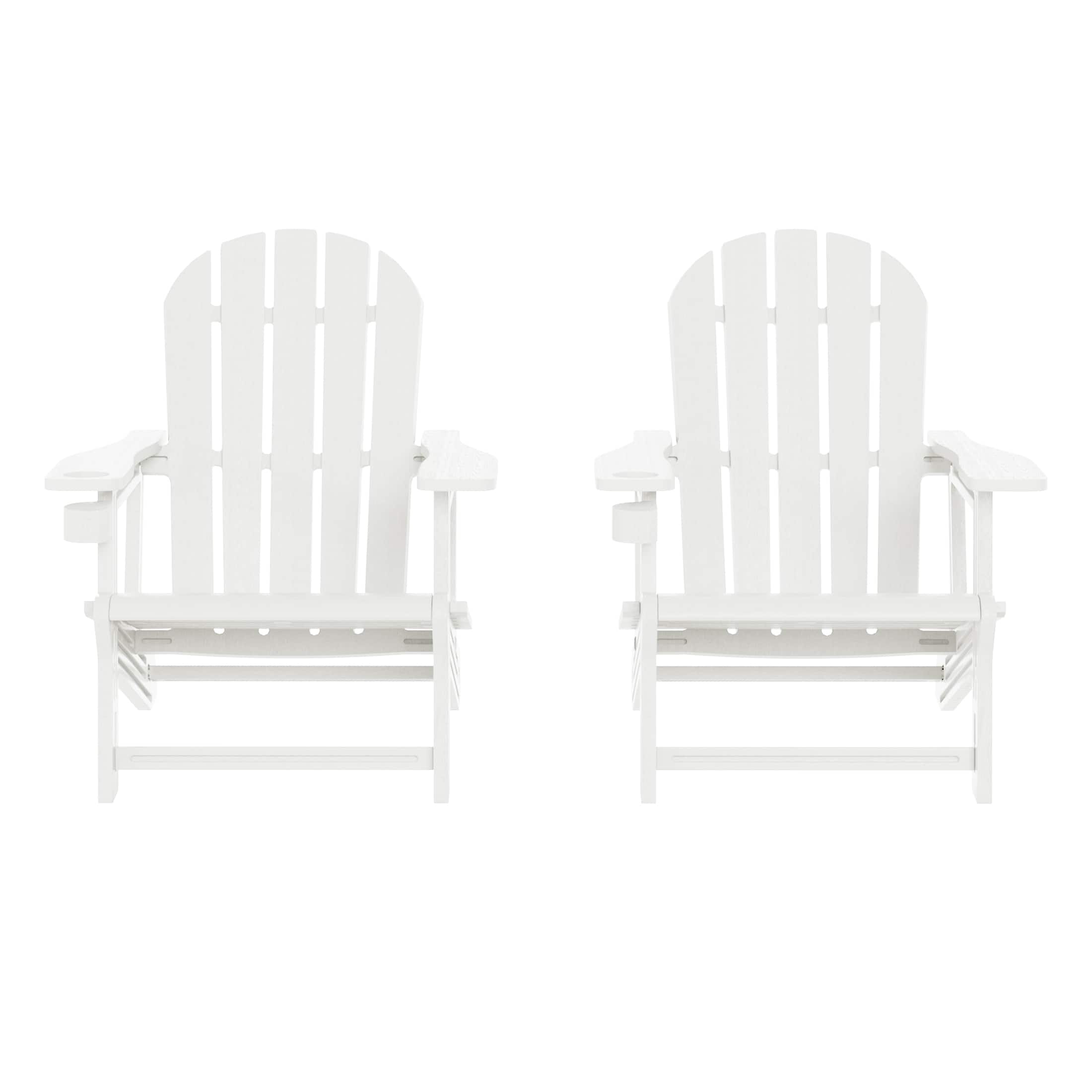 WestinTrends - Azura Tool-Free Assembly Outdoor Patio HDPE Plastic Adirondack Chair with Cup Holder (Set of 2) - White price history on PriceWatchPro