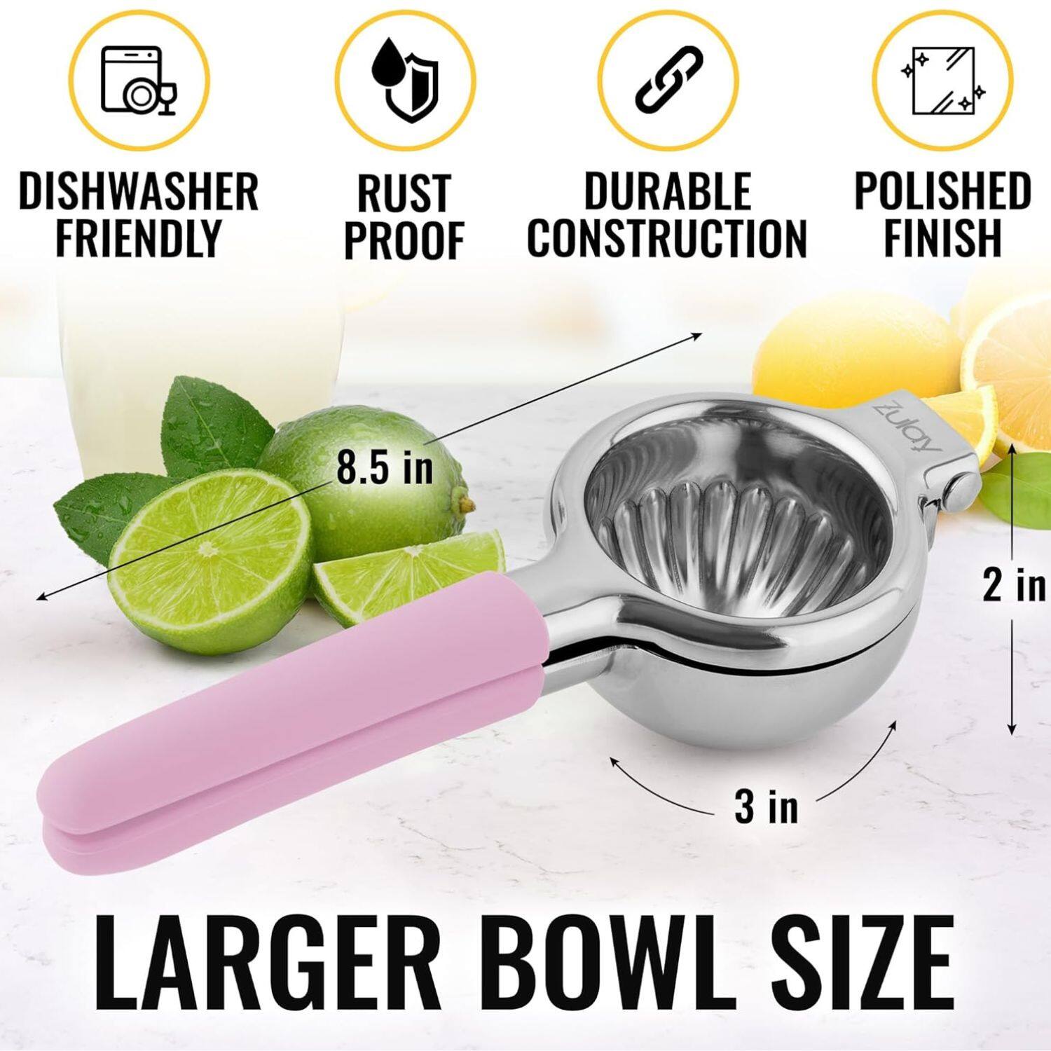 DISHWASHER FRIENDLY, RUST PROOF, DURABLE CONSTRUCTION, POLISHED FINISH, 8.5 in, 2 in, 3 in, LARGER BOWL SIZE